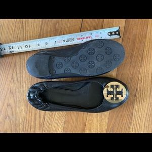 Tory Burch Minnie Travel Ballet Flat,Black leather